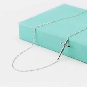 NEW 925 Sterling Silver Dainty Cross Necklace